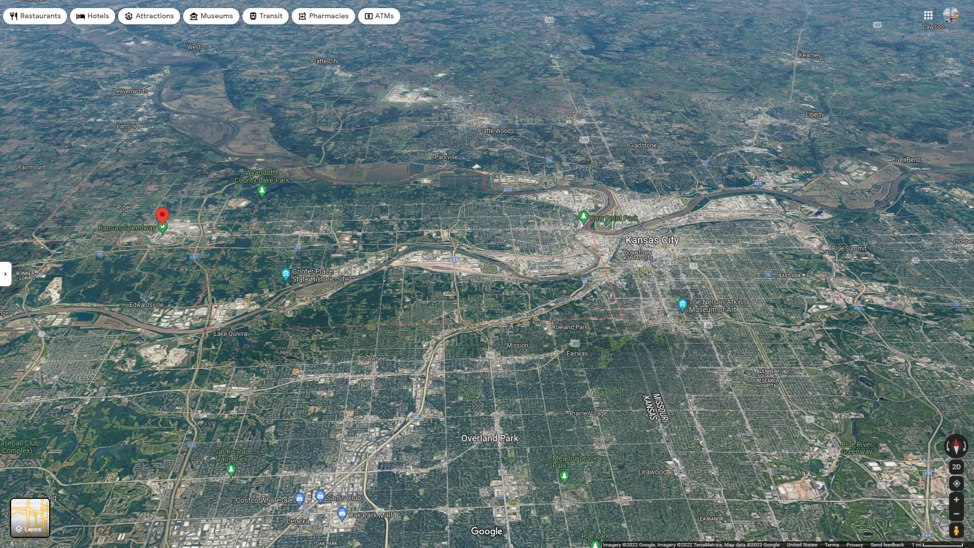 Kansas City Aerial Map Kansas